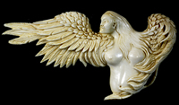 Exquisitlely detailed angel carving